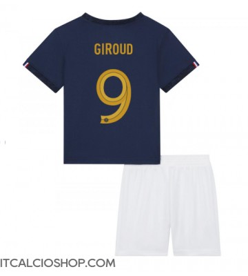 Francia Olivier Giroud #9 Prima Maglia Bambino Mondiali 2022 Manica Corta (+ Pantaloni corti)